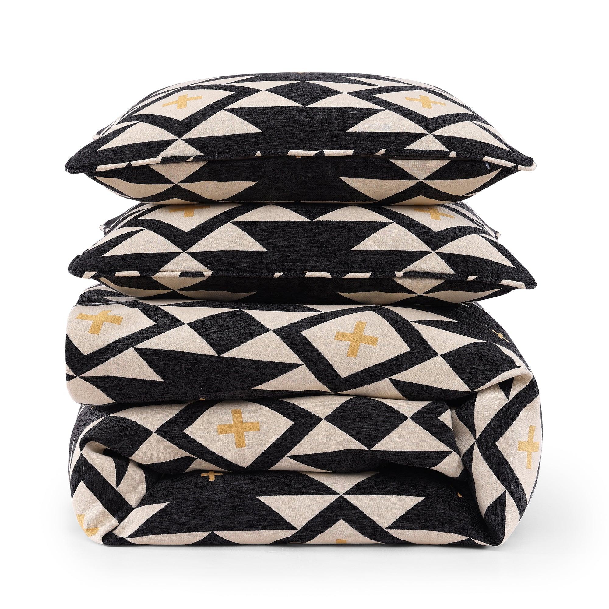 Black, yellow, and tan Tuscan Chenille Jacquard Bedding Set - Your Western Decor