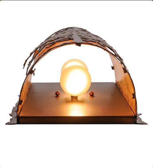 USA Made Vintage Copper Tamarack Wall Sconce Bottom View - Your Western Decor