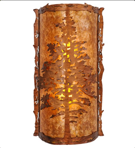 USA Made Vintage Copper Tamarack Wall Sconce Light On - Your Western Decor