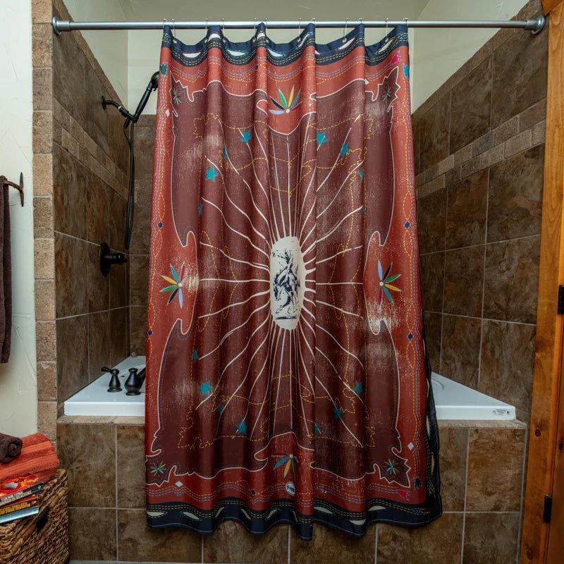 Western bathroom bronc shower curtain - Your Western Decor