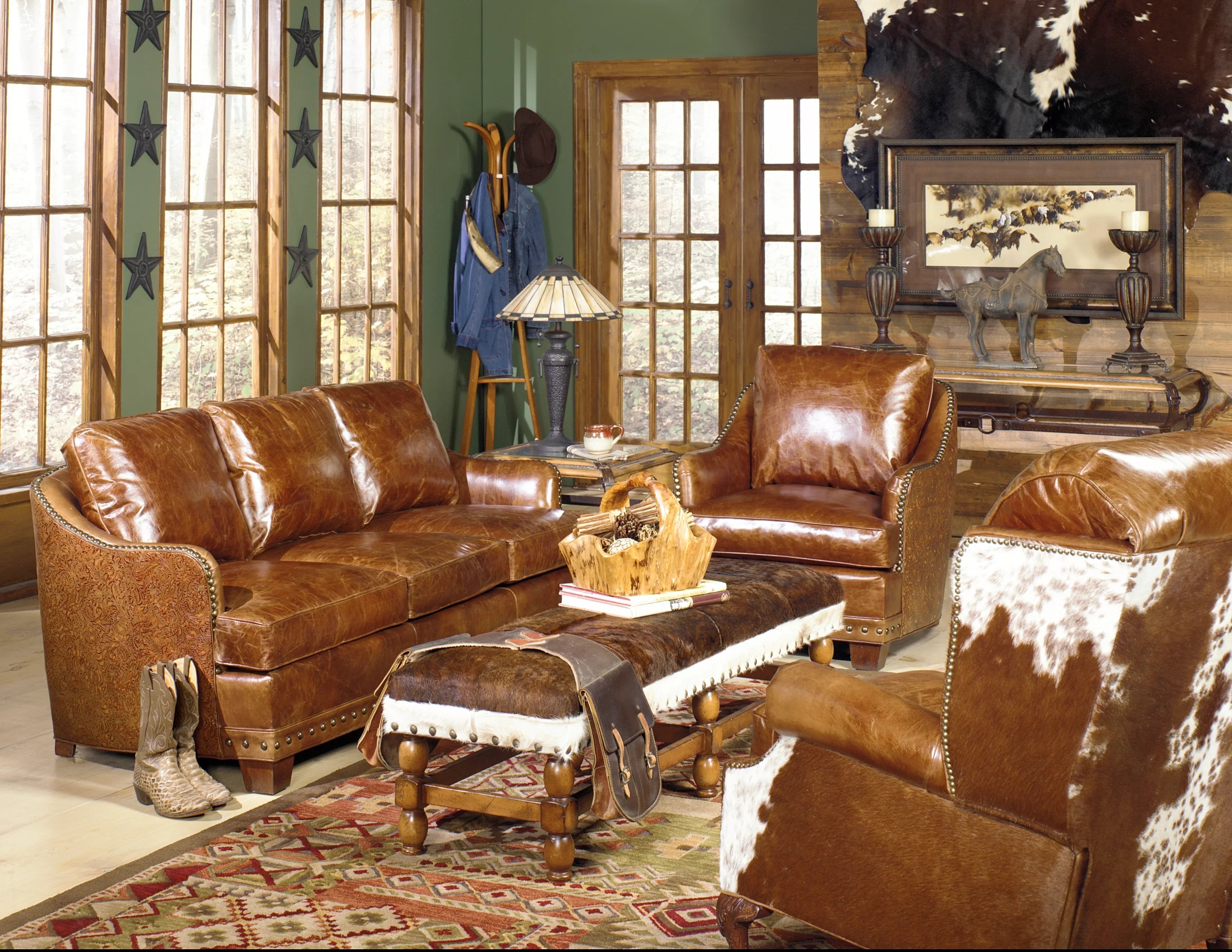 Rambler western living room furniture in western living room setting