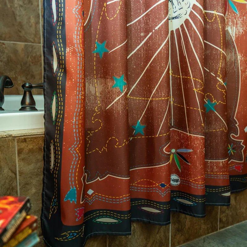 Western bronc shower curtain detail - Your Western Decor