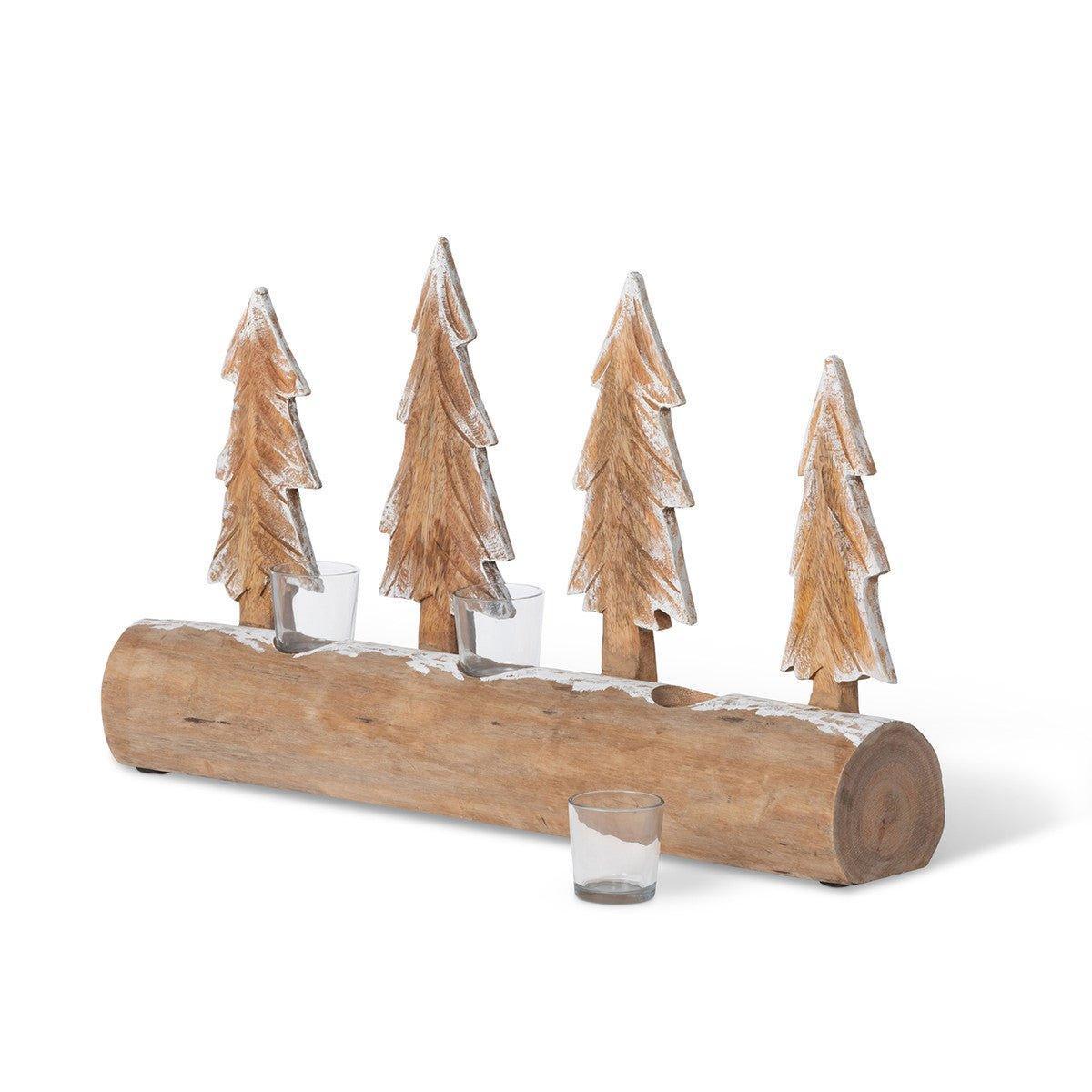 Wood Fir Carved Votive Holder - Your Western Decor