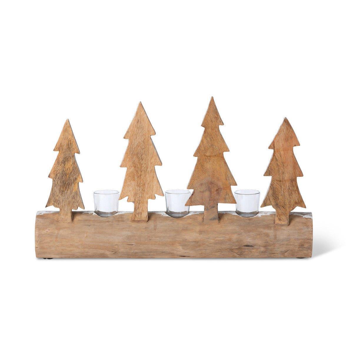 Wood Fir Carved Votive Holder - Your Western Decor