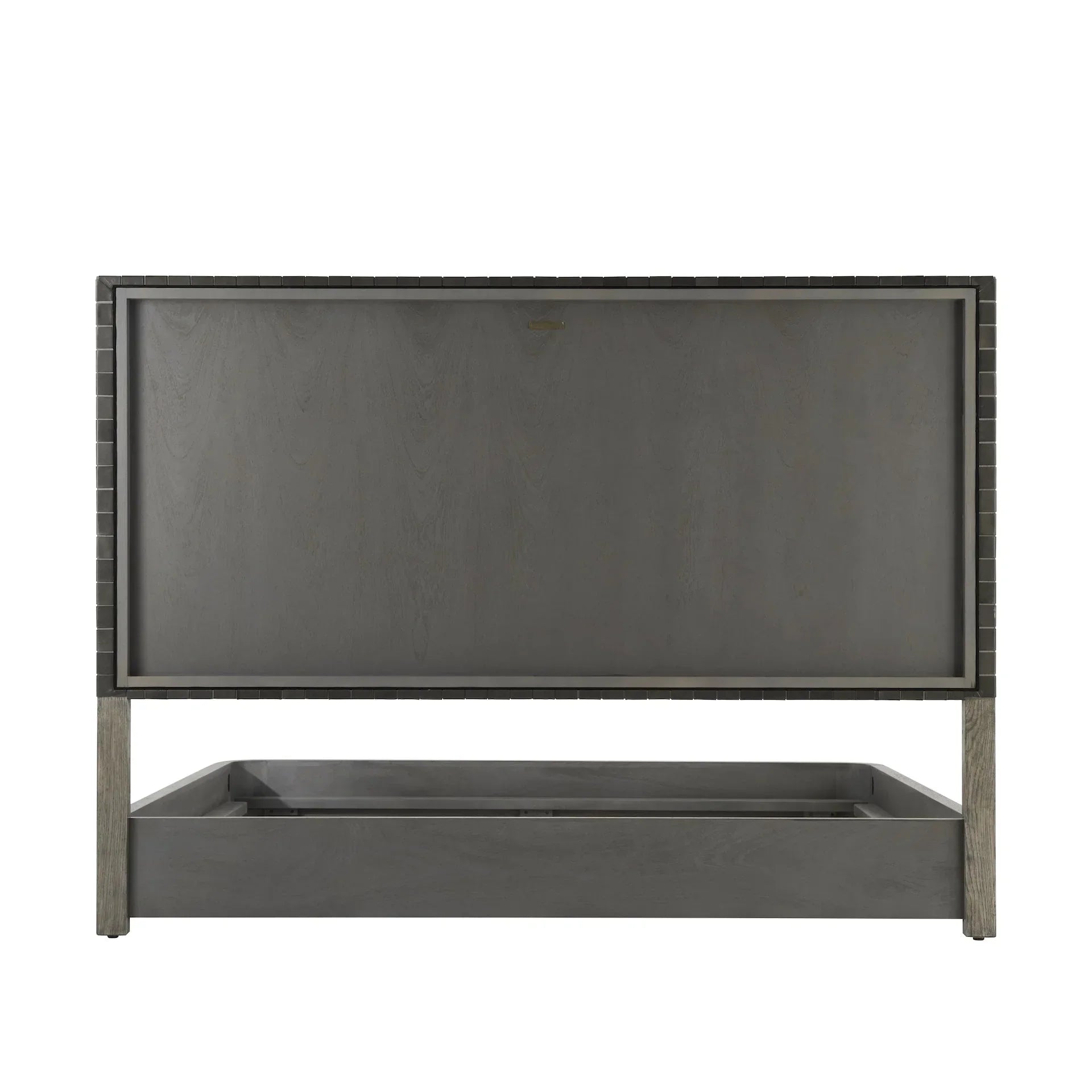 Woven Leather Ariel Bed - Rustic Oak King Bed with Woven Leather Headboard