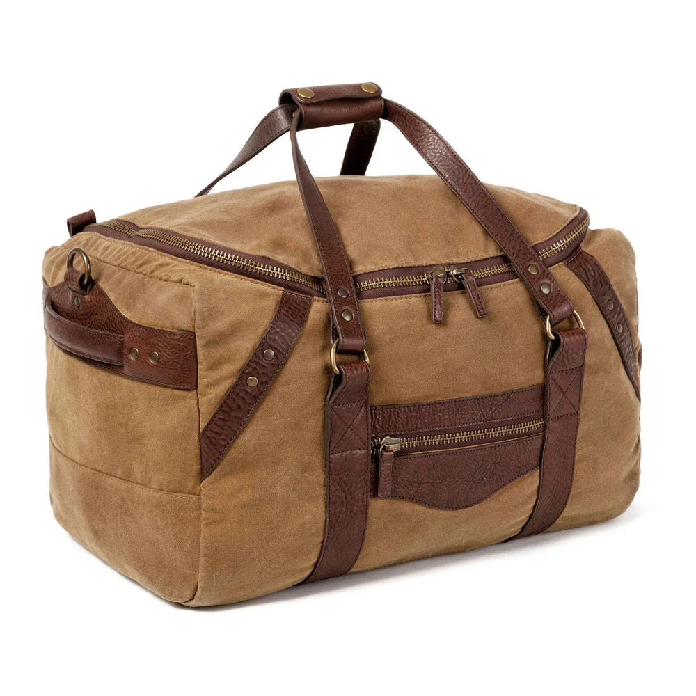 American made Campaign Waxed Canvas Travel Duffle Bag Carry-on Size - Your Western Decor