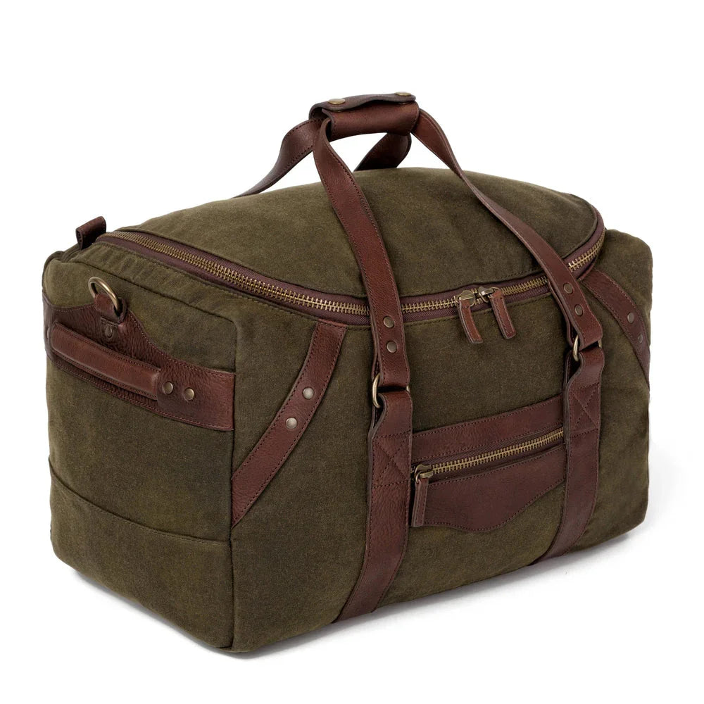 American made Campaign Waxed Canvas Travel Duffle Bag Carry-on Size - Your Western Decor
