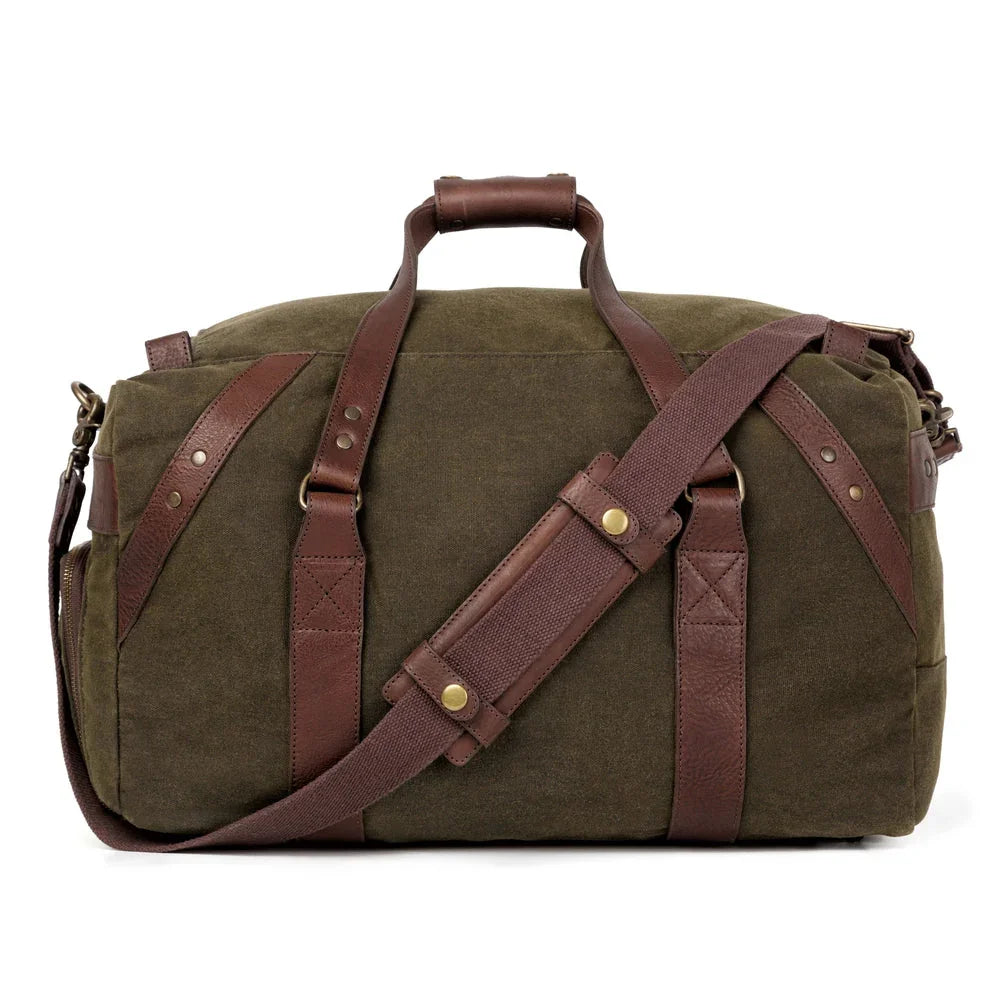 American made Campaign Waxed Canvas Travel Duffle Bag Carry-on Size - Your Western Decor