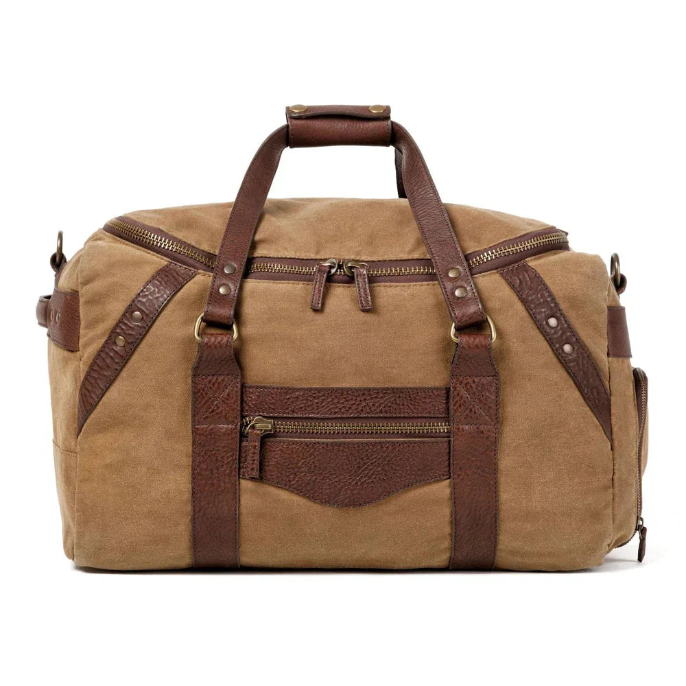 American made Campaign Waxed Canvas Travel Duffle Bag Carry-on Size - Your Western Decor