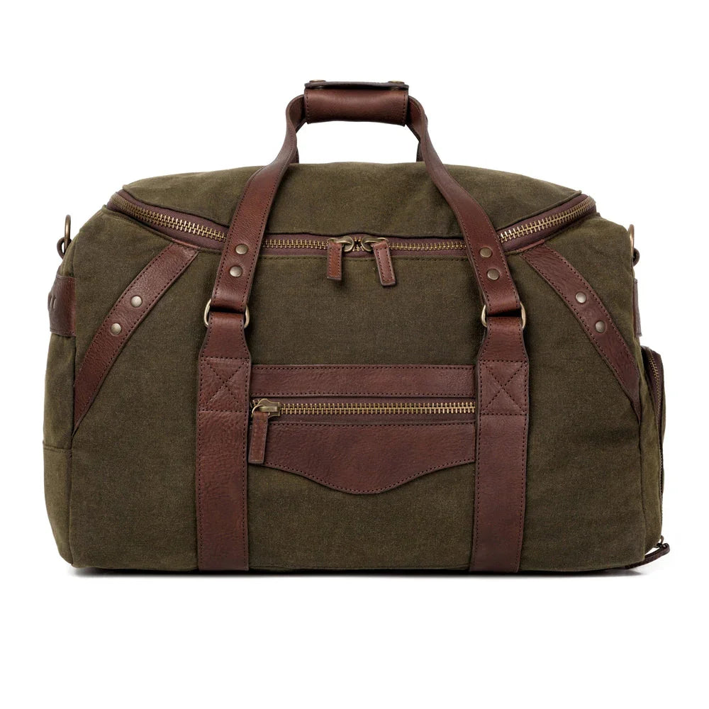 American made Campaign Waxed Canvas Travel Duffle Bag Carry-on Size - Your Western Decor