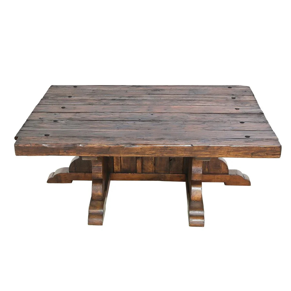 Wooden table with a rustic design on a white background - Your Western Decor