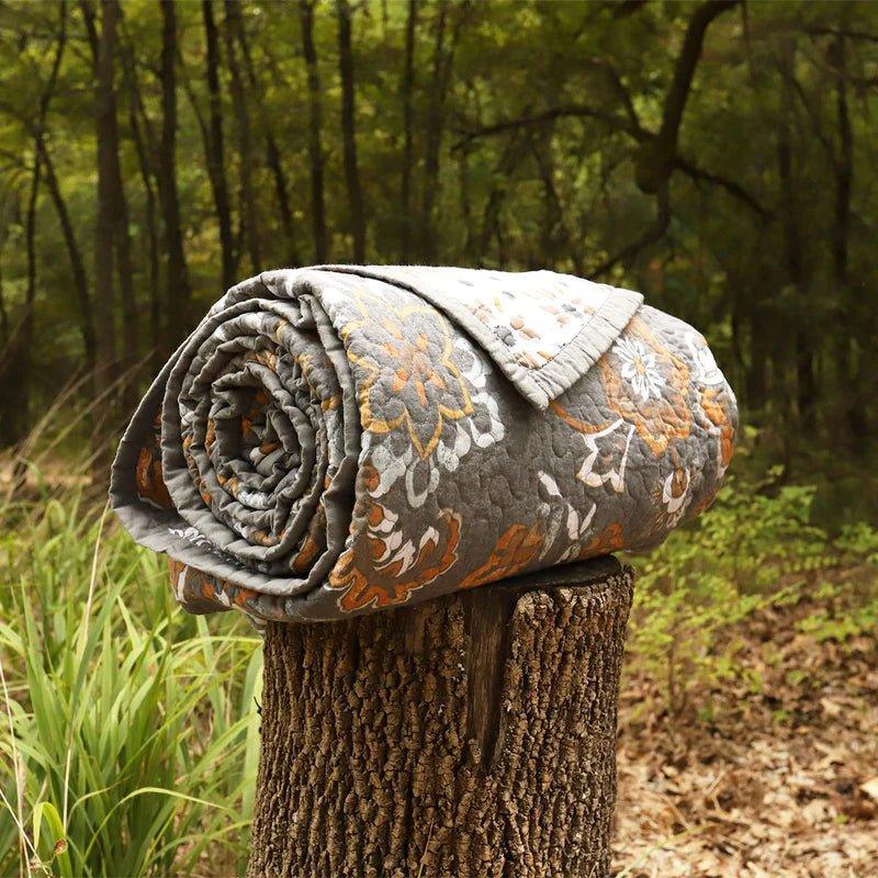 addy reversible quilt set grey - Your Western Decor