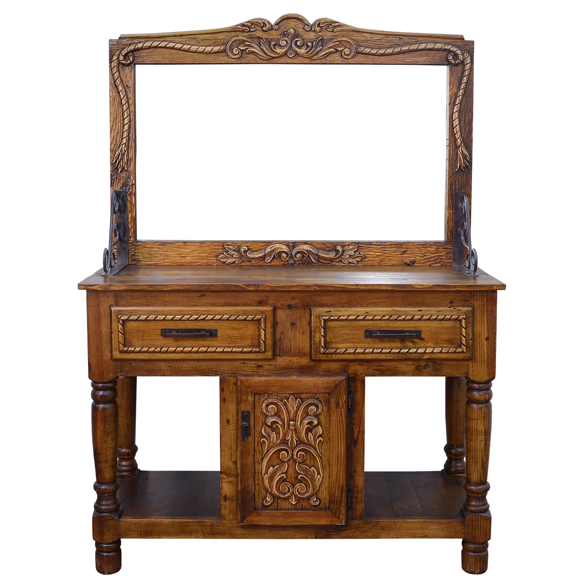 Rustic ranch console table handcrafted from solid pine wood