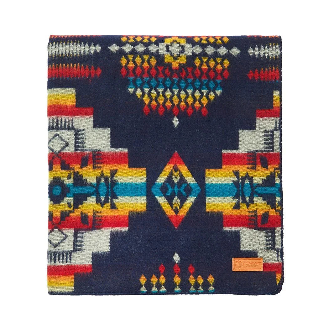 Andes midnight Southwestern blanket folded in geometric patterns - Your Western Decor
