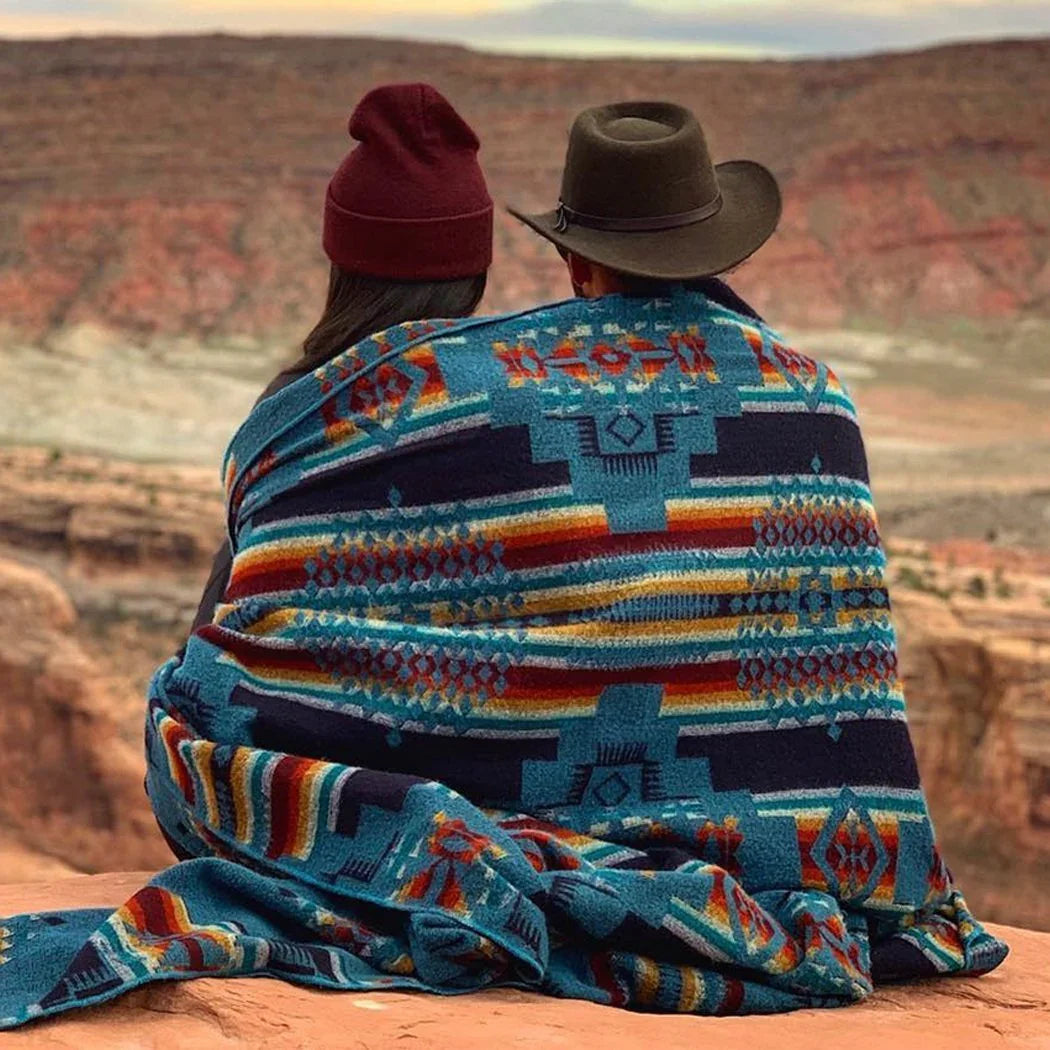 Andes Ocean - Artisan-Made Southwestern Queen-Size Blanket - Your Western Decor