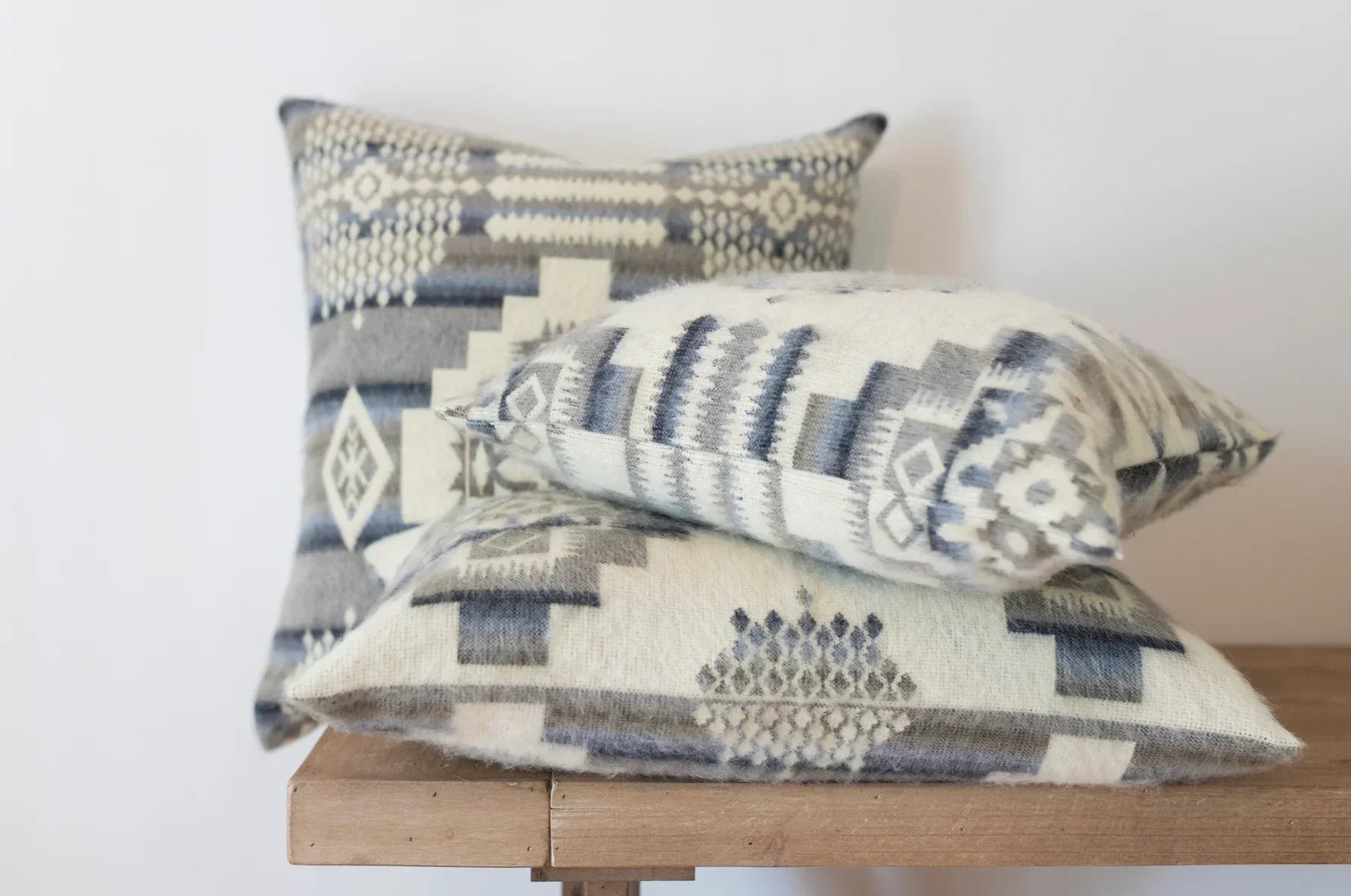 Andes Southwestern Pillow Covers in grey, off-white, blues - Your Western Decor