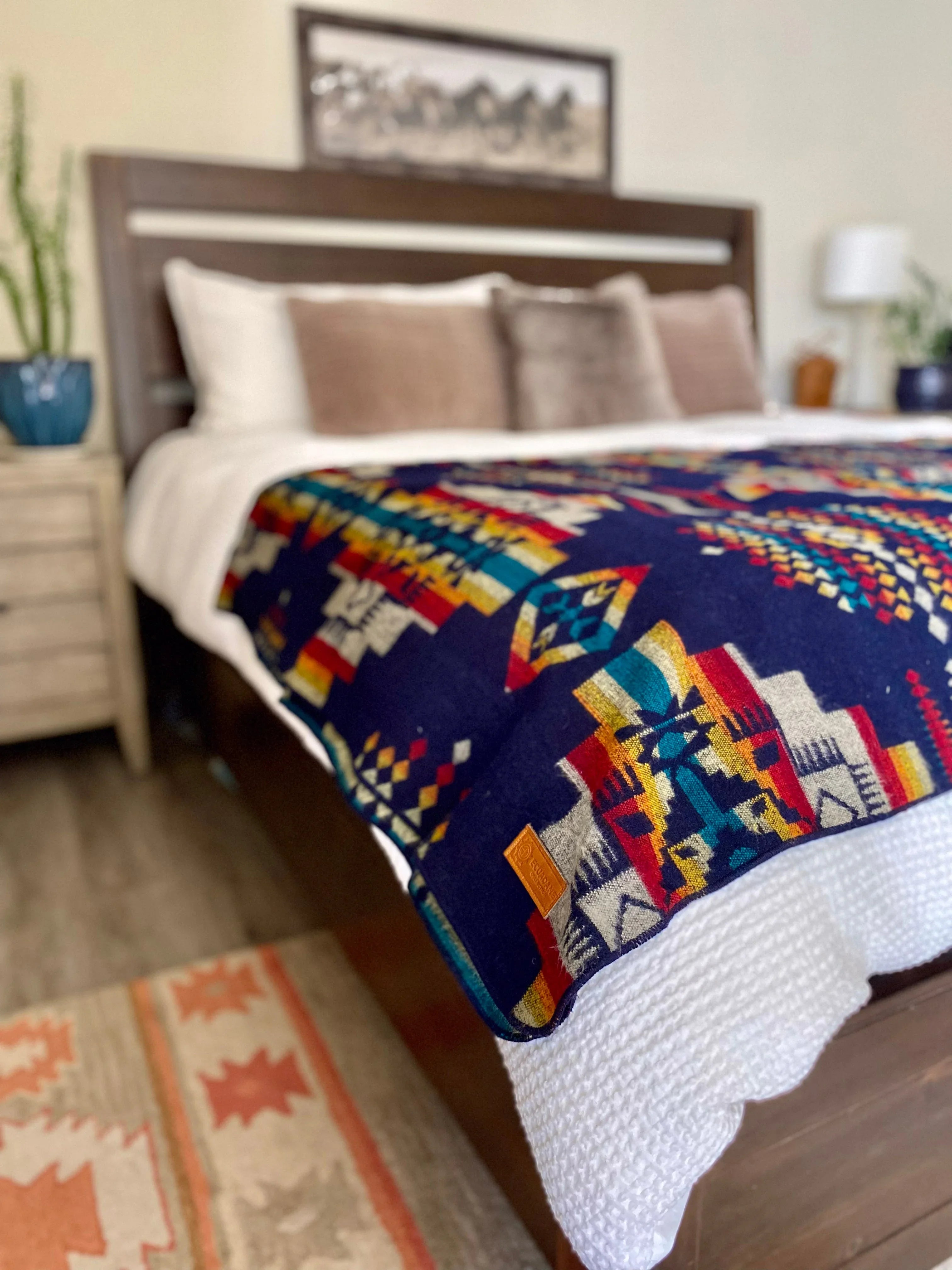 Andes midnight Southwestern blanket in geometric patterns - Your Western Decor