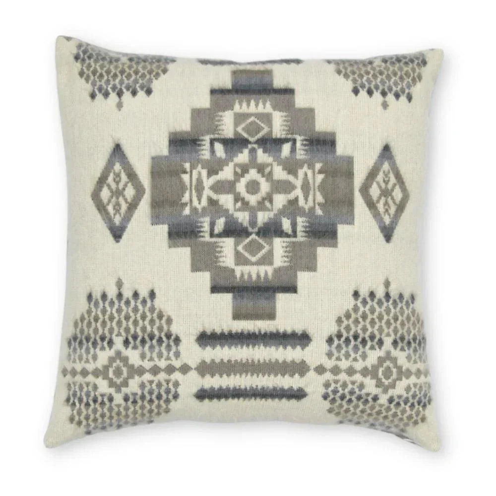 Andes Southwestern Pillow Cover in grey, off-white, blues - Your Western Decor