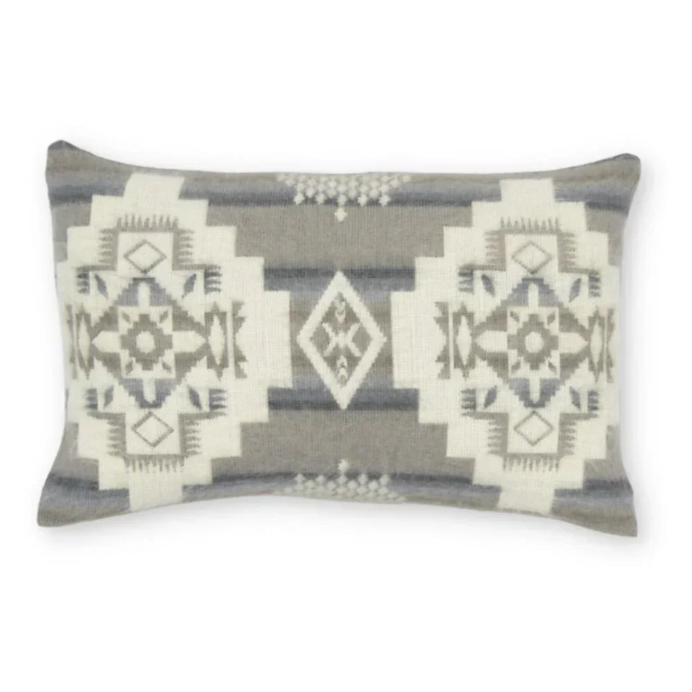 Andes Southwestern Lumbar Pillow Cover in grey, off-white, blues - Your Western Decor