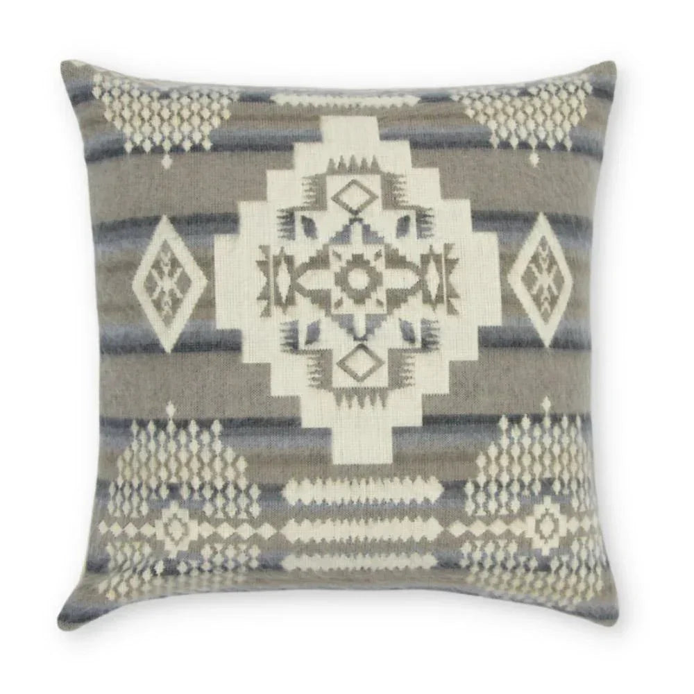 Andes Southwestern Pillow Cover in grey, off-white, blues - Your Western Decor