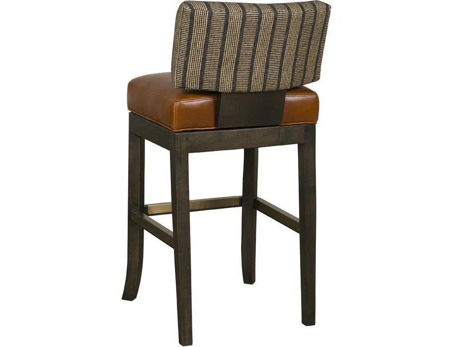 Andes bar stool with fabric back and leather swivel seat - Your Western Decor