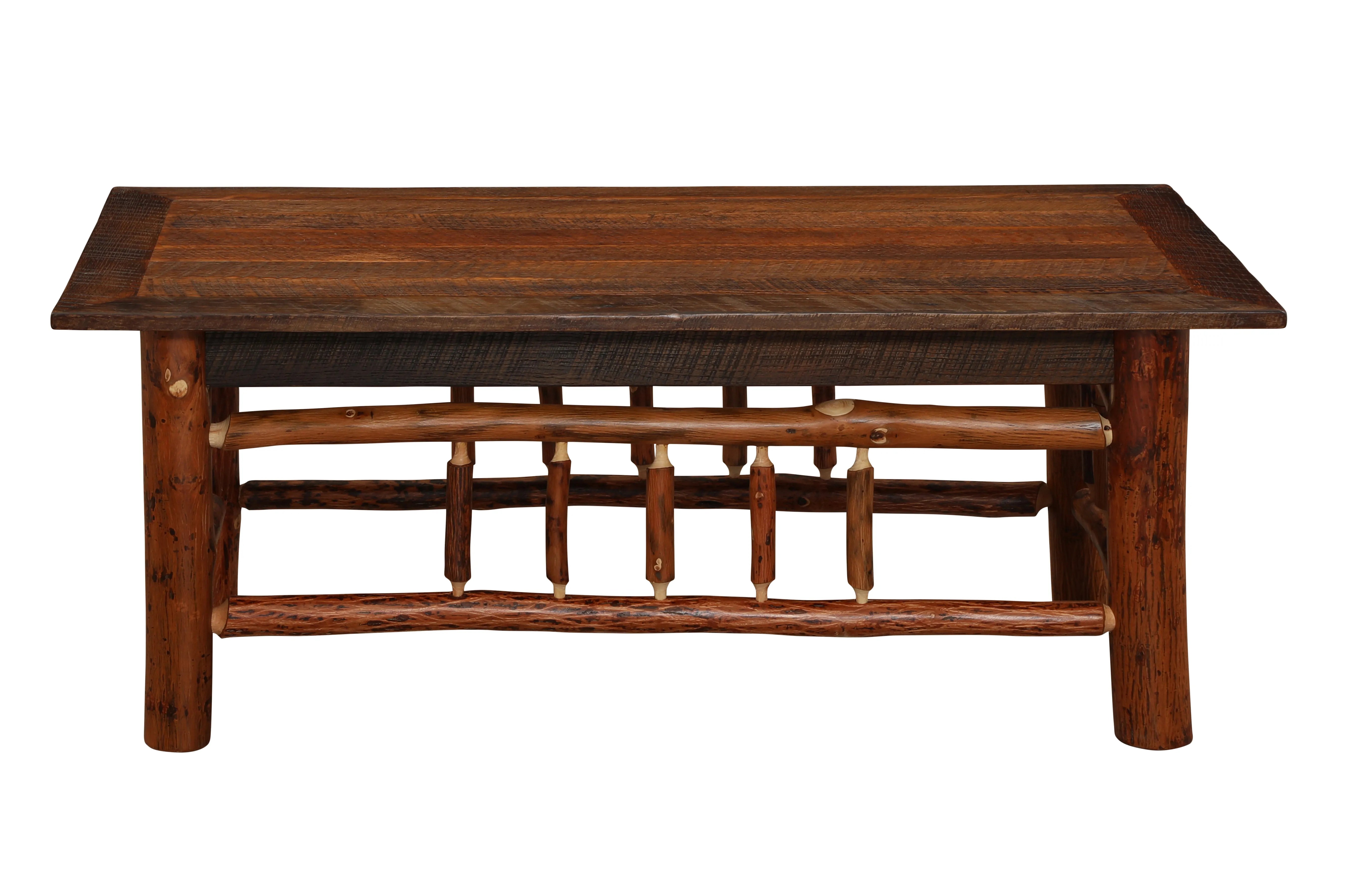 American-made rustic coffee table for cabin and mountain lodge interiors