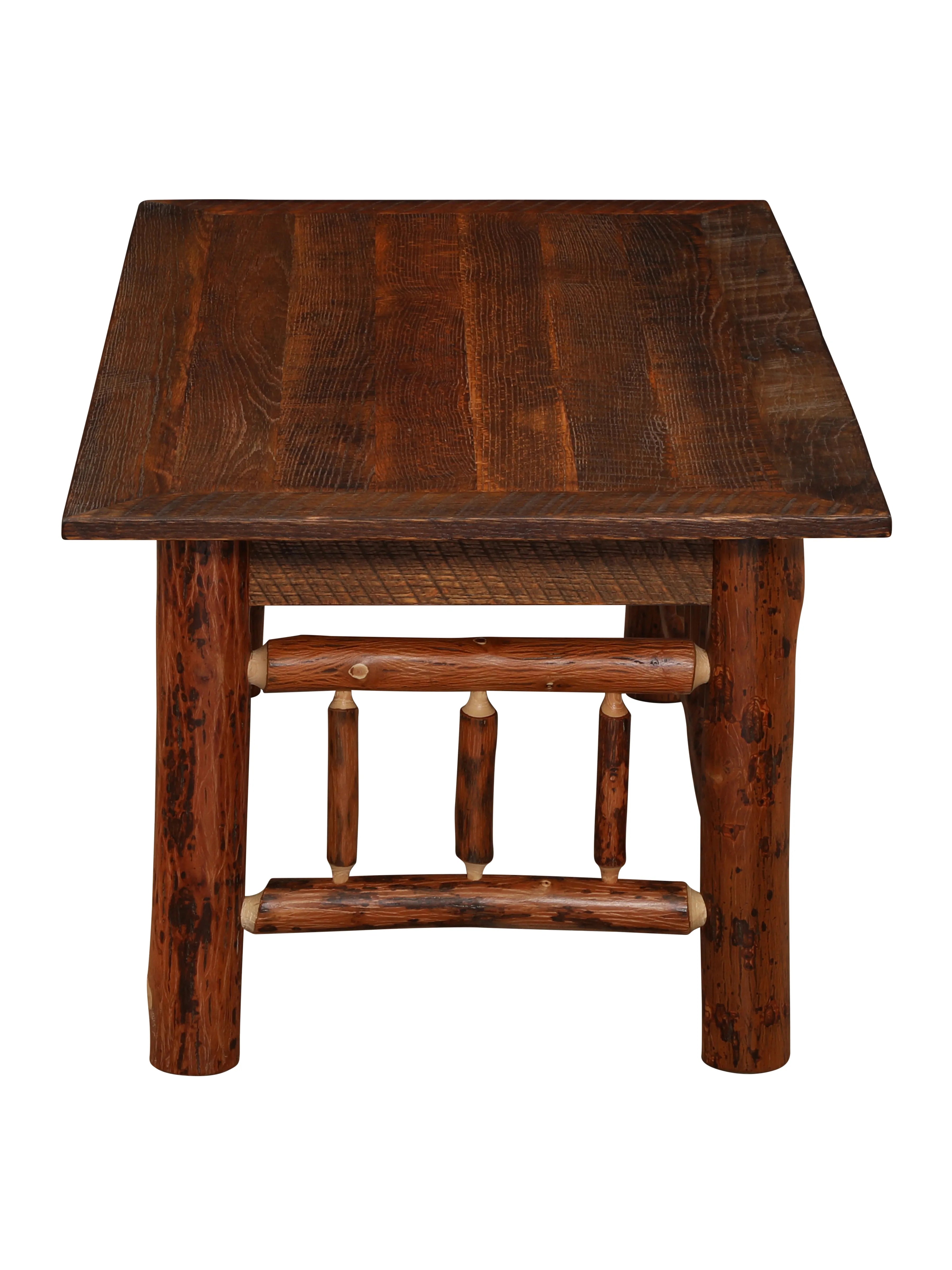 Handcrafted lodge coffee table made from reclaimed barnwood