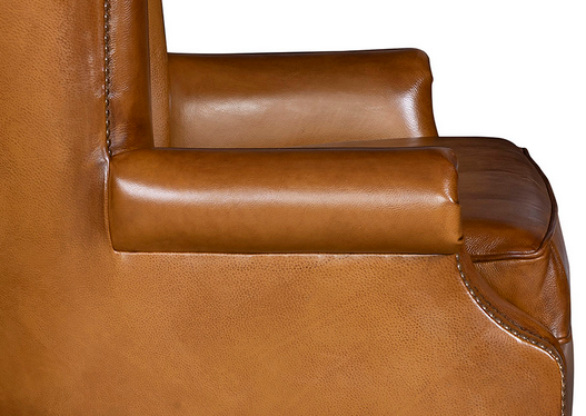 Sauvage leather chair side detail