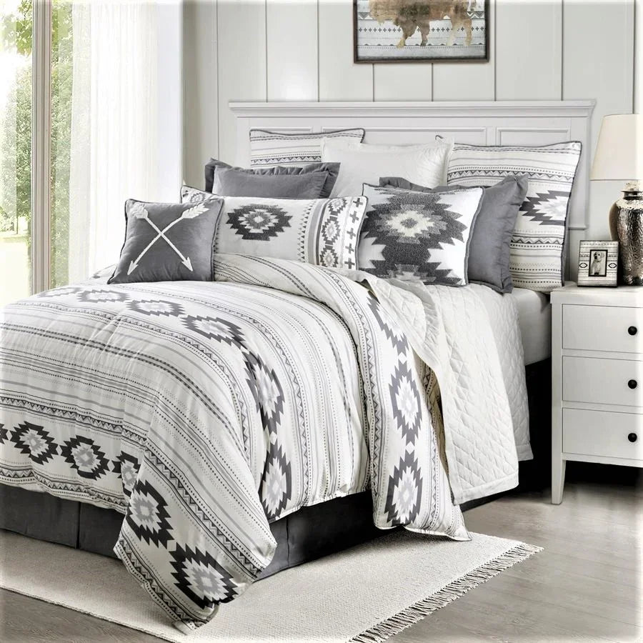 Ash and Ice grey and white designer comforter set - Your Western Decor