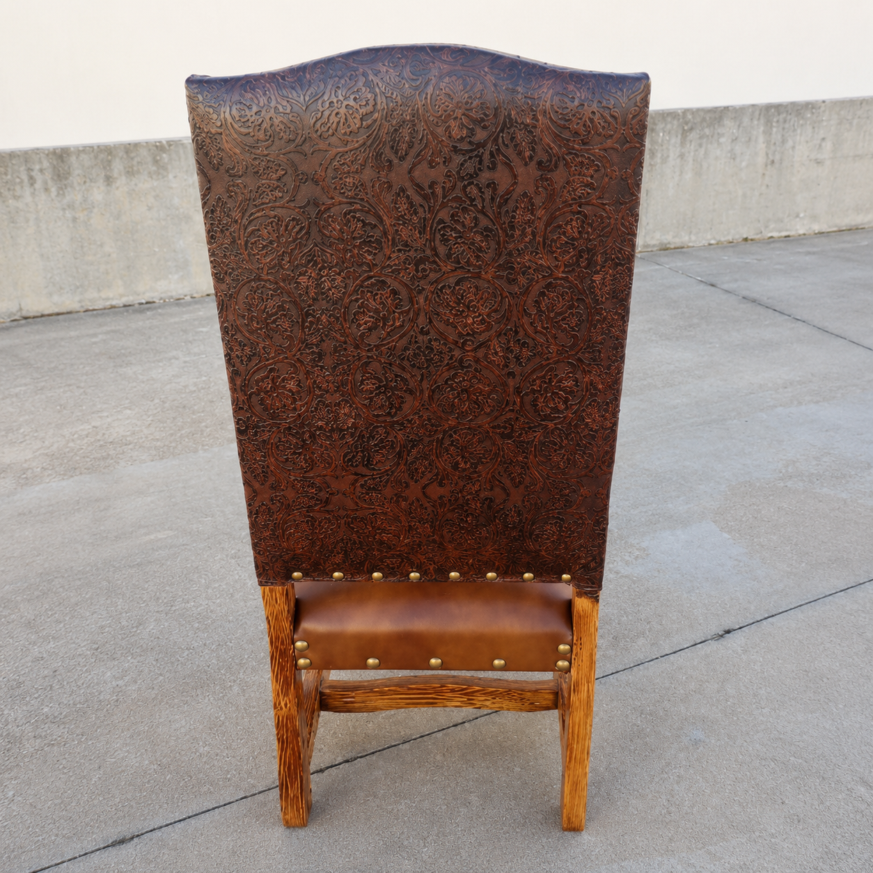 Aspen tool western leather dining chair back