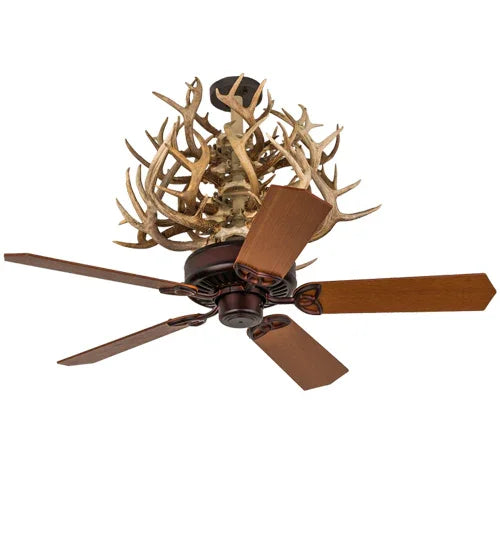Custom crafted, American made Authentic Deer Antler Ceiling Fan - Your Western Decor