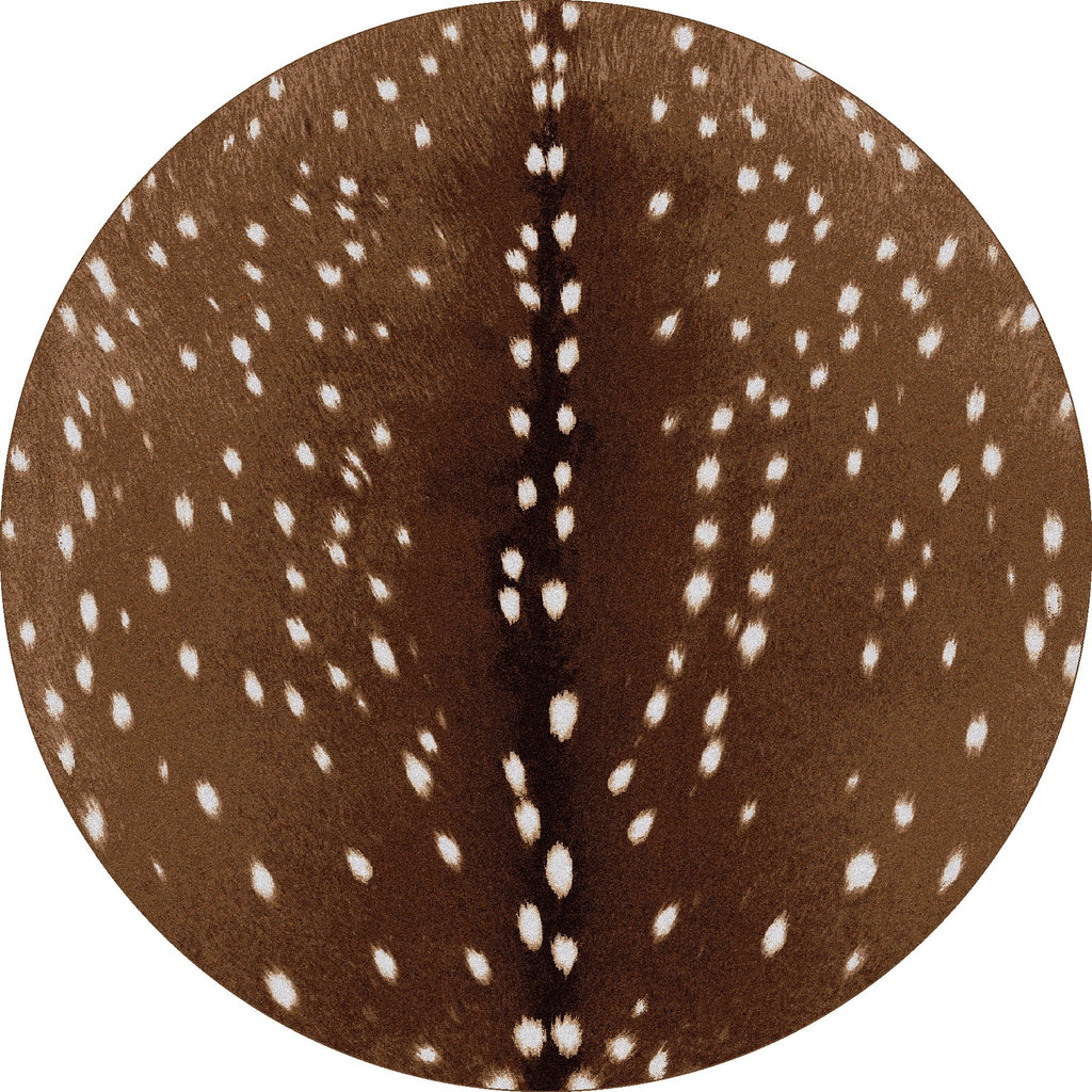 faux axis deer hide round area rug - made in the USA - Your Western Decor