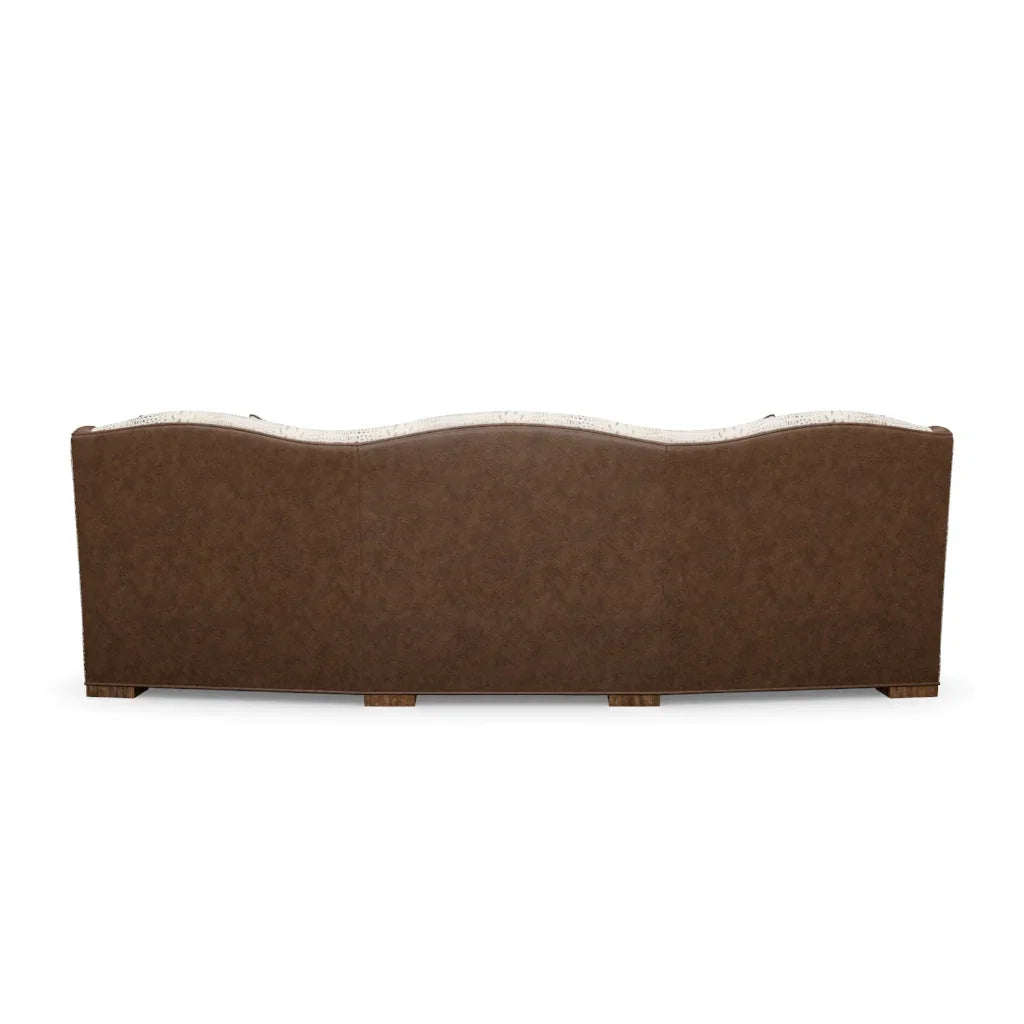 Back of leather sofa