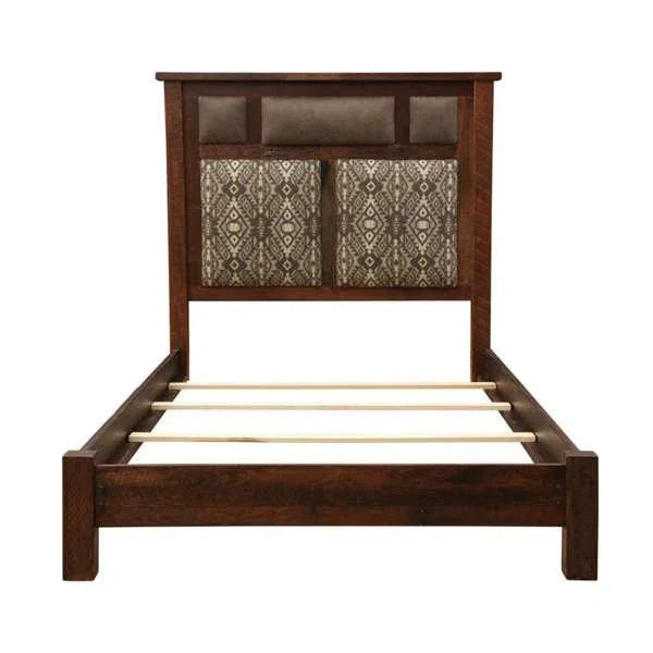 Custom upholstered barnwood bed made in the USA - Your Western Decor