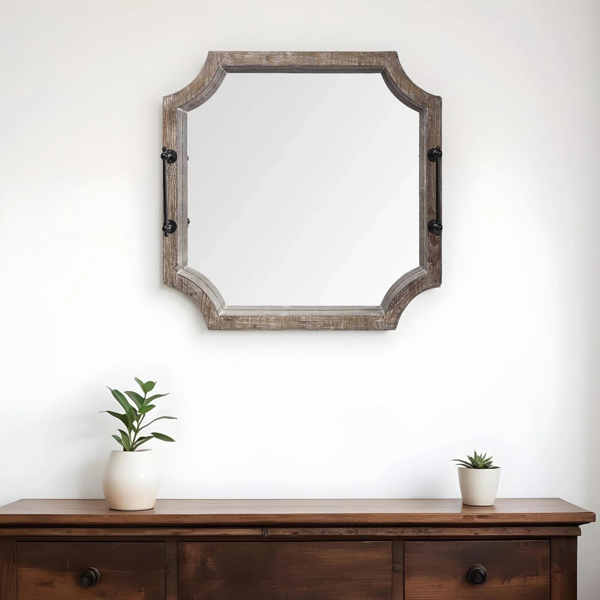Barnwood framed wall mirror - Your Western Decor