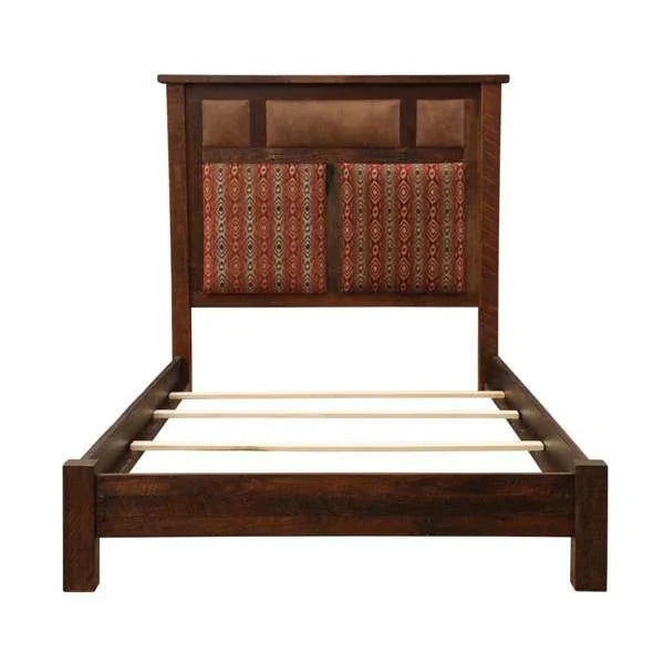 Custom upholstered barnwood bed made in the USA - Your Western Decor