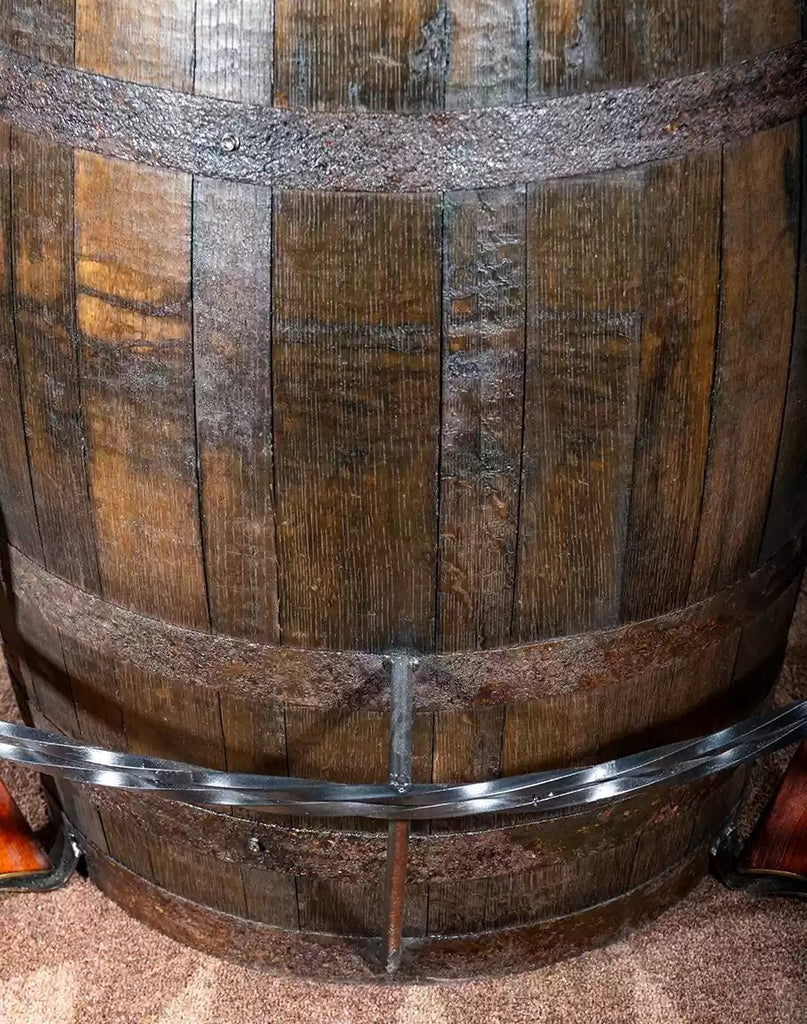 Whiskey barrel pub table finish detail - Your Western Decor