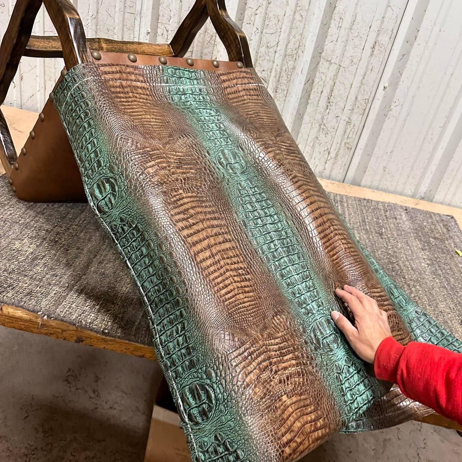 Bayou Croc Leather Chair Upholstery - Your Western Decor