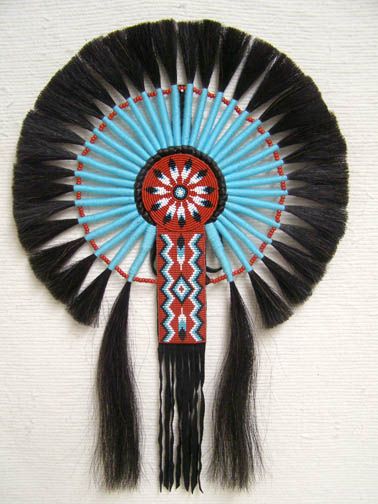 Native Black Beaded Horsehair Bustle handmade by tribal members - Your Western Decor