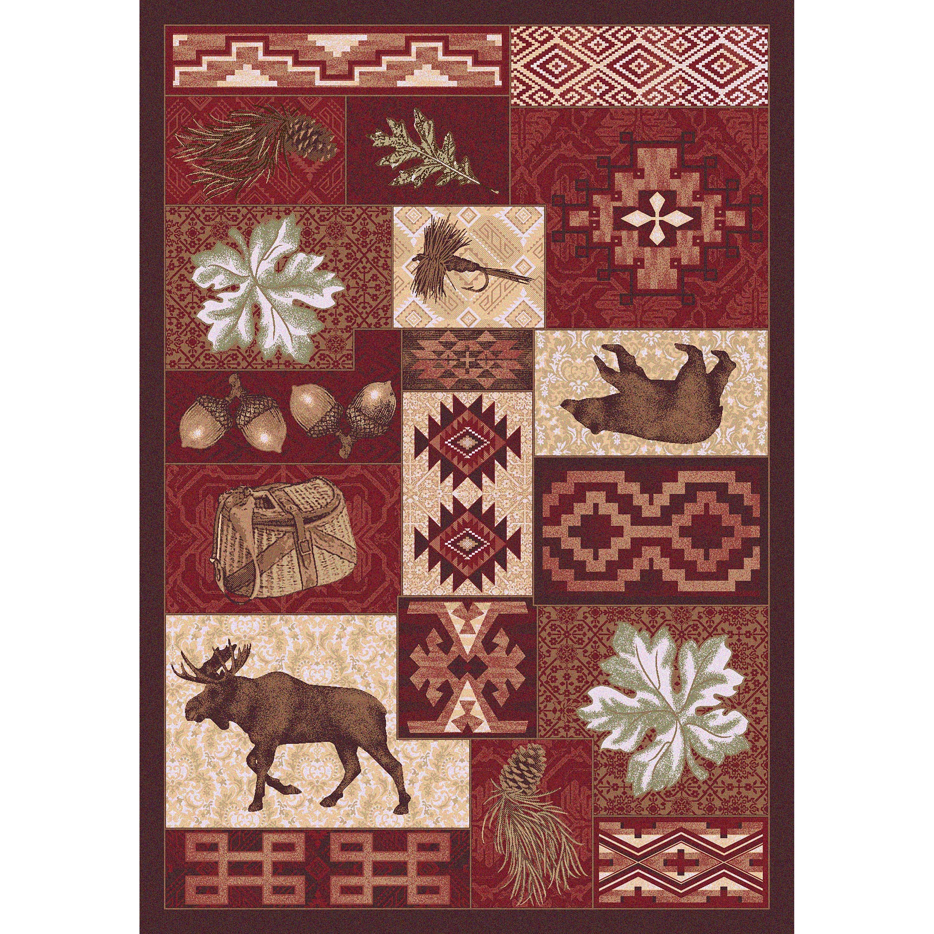 bear moose and nature area rug with Southwestern designs made in the USA - Your Western Decor