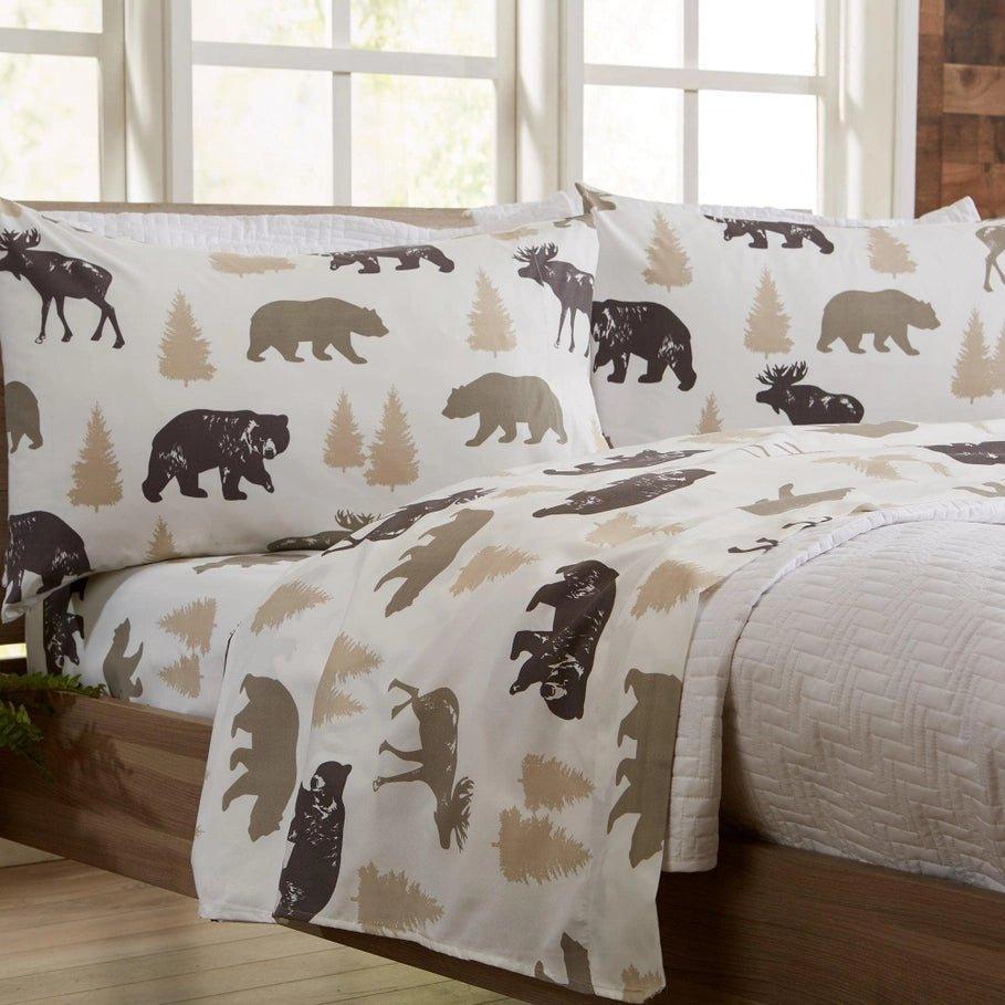 Moose and bear lodge style microfiber sheets