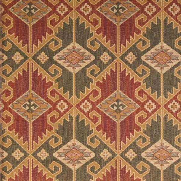 Sage Green, Terracotta, gold Breckenridge Upholstery Fabric - Your Western Decor