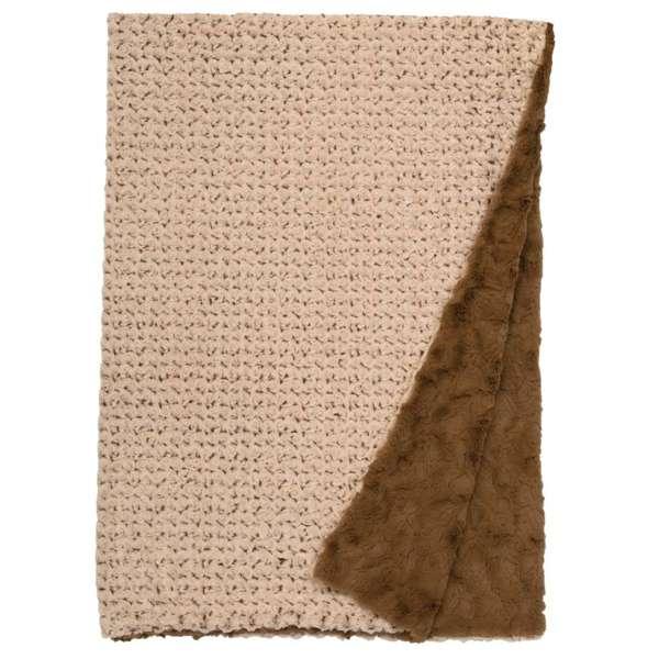 Bella rosebud and mocha cuddle fur throw blanket - Your Western Decor