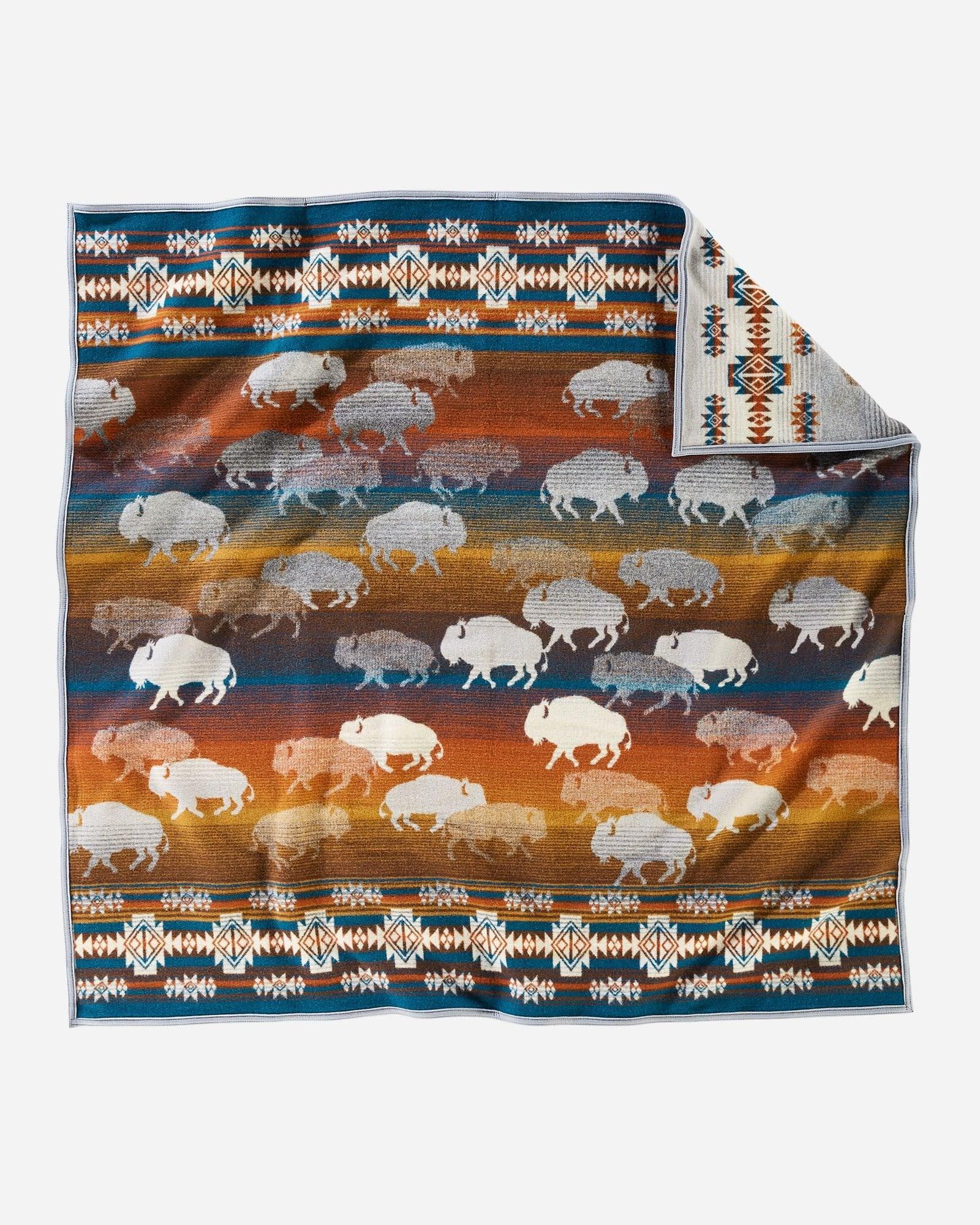 Bison Rush Hour Pendleton Throw Blanket made in the USA - Your Western Decor