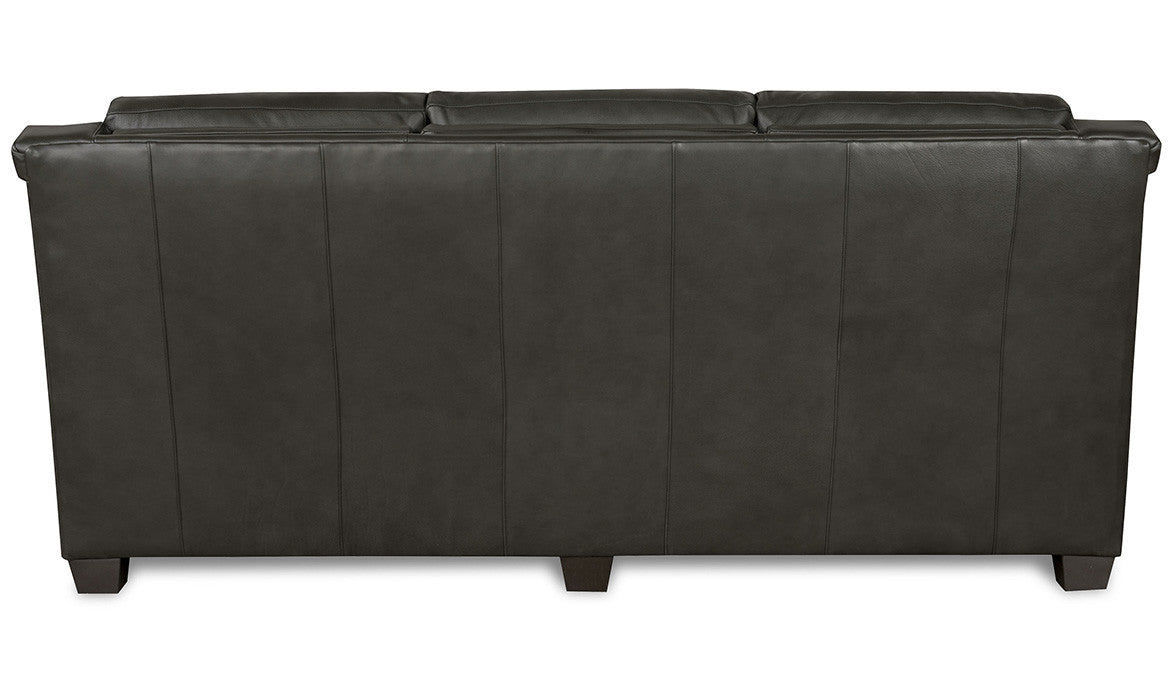 Modern ranch style zero wall reclining sofa handcrafted in North Carolina