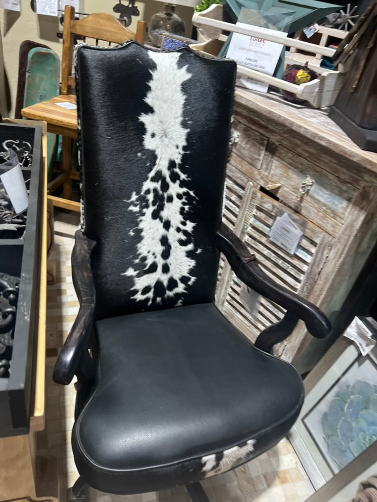 black leather cowhide office chair western executive desk chair high back handcrafted