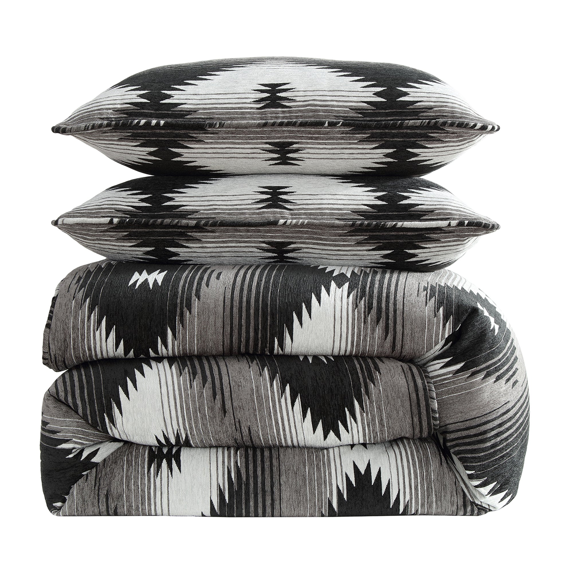 black southwestern comforter set chenille aztec bedding lodge style bedroom