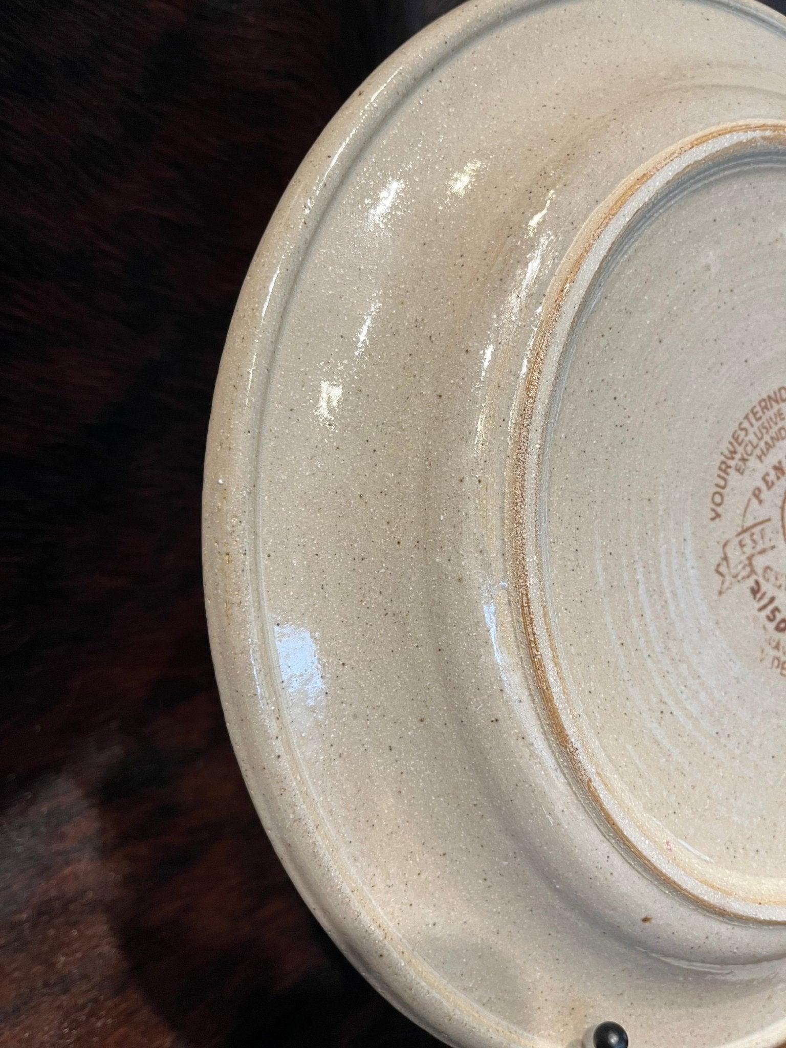 Blue mountain ranch brands dinner plate bottom - Handmade dishes made in the USA - Your Western Decor
