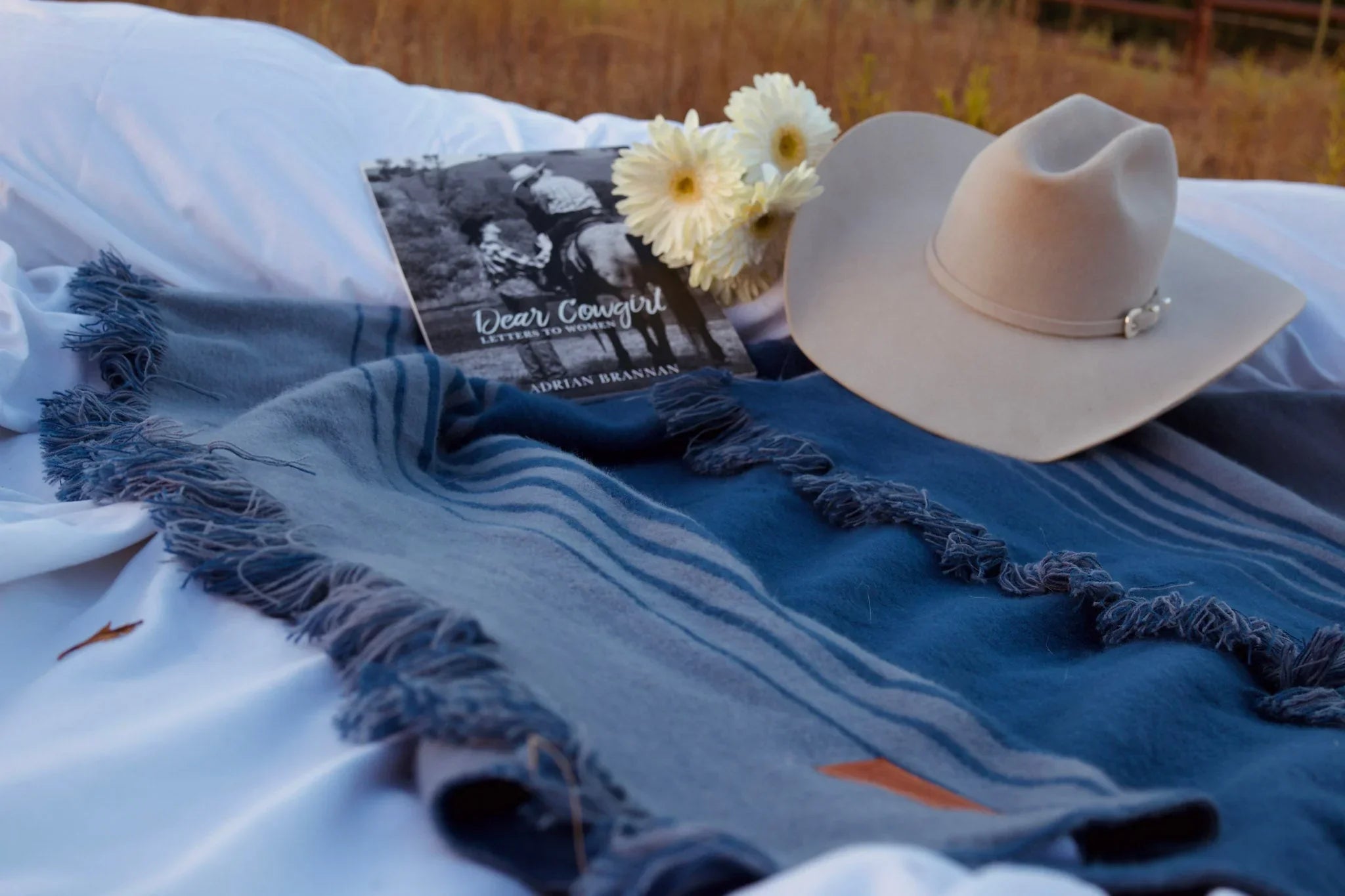 Blue and grey luxury plush throw blanket with fringe - Your Western Decor