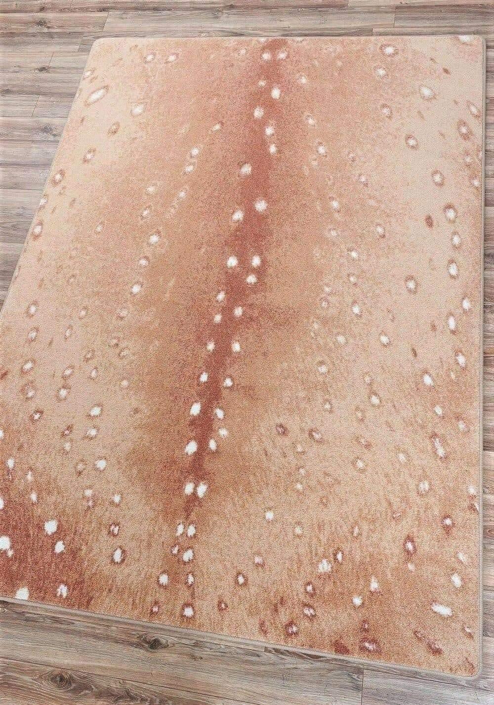 Blush toned axis hide print area rug - American made - Your Western Decor